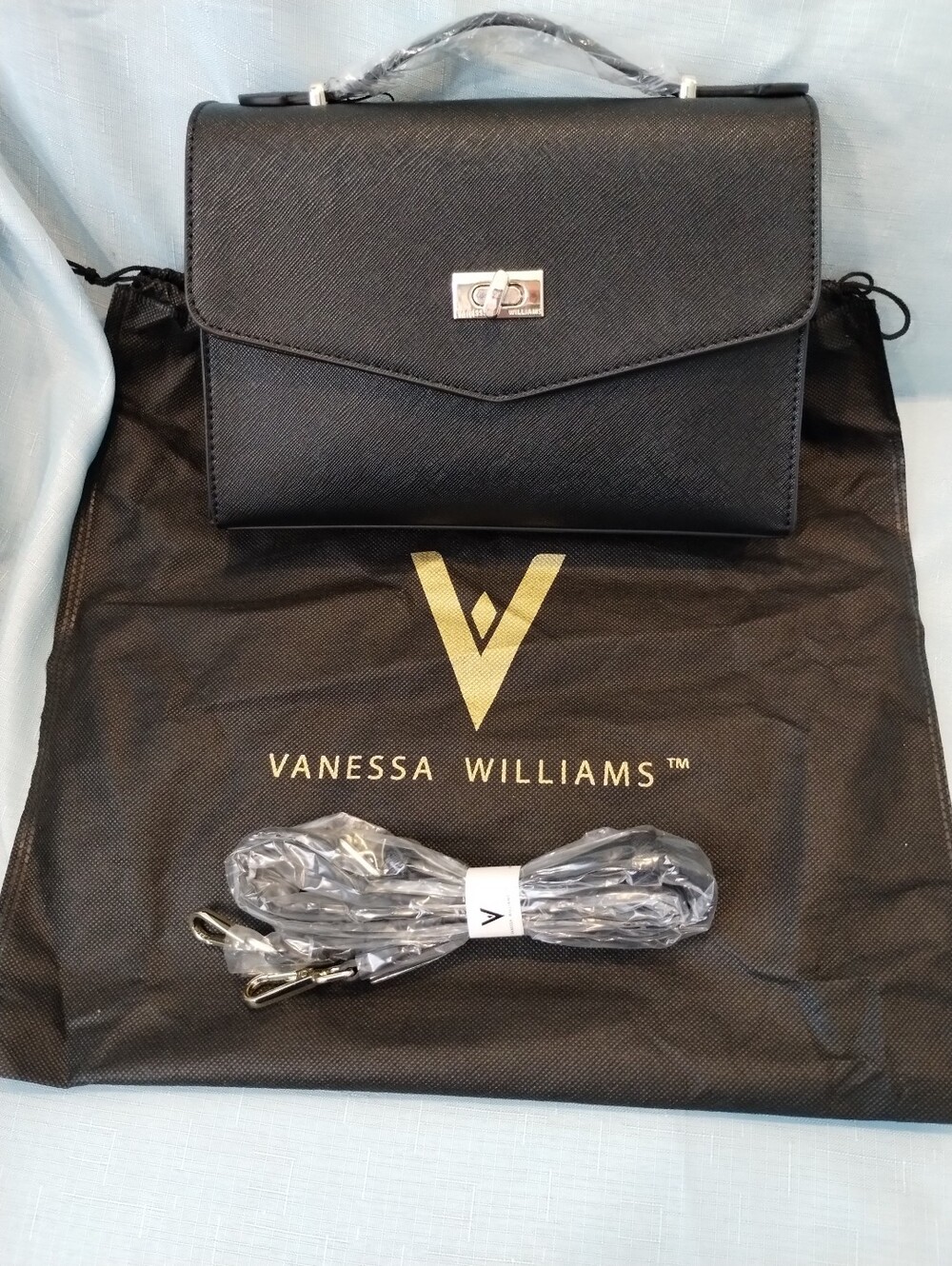 Vanessa Williams Posh Crossbody Bag Black Top-Handle Crossbody NWT